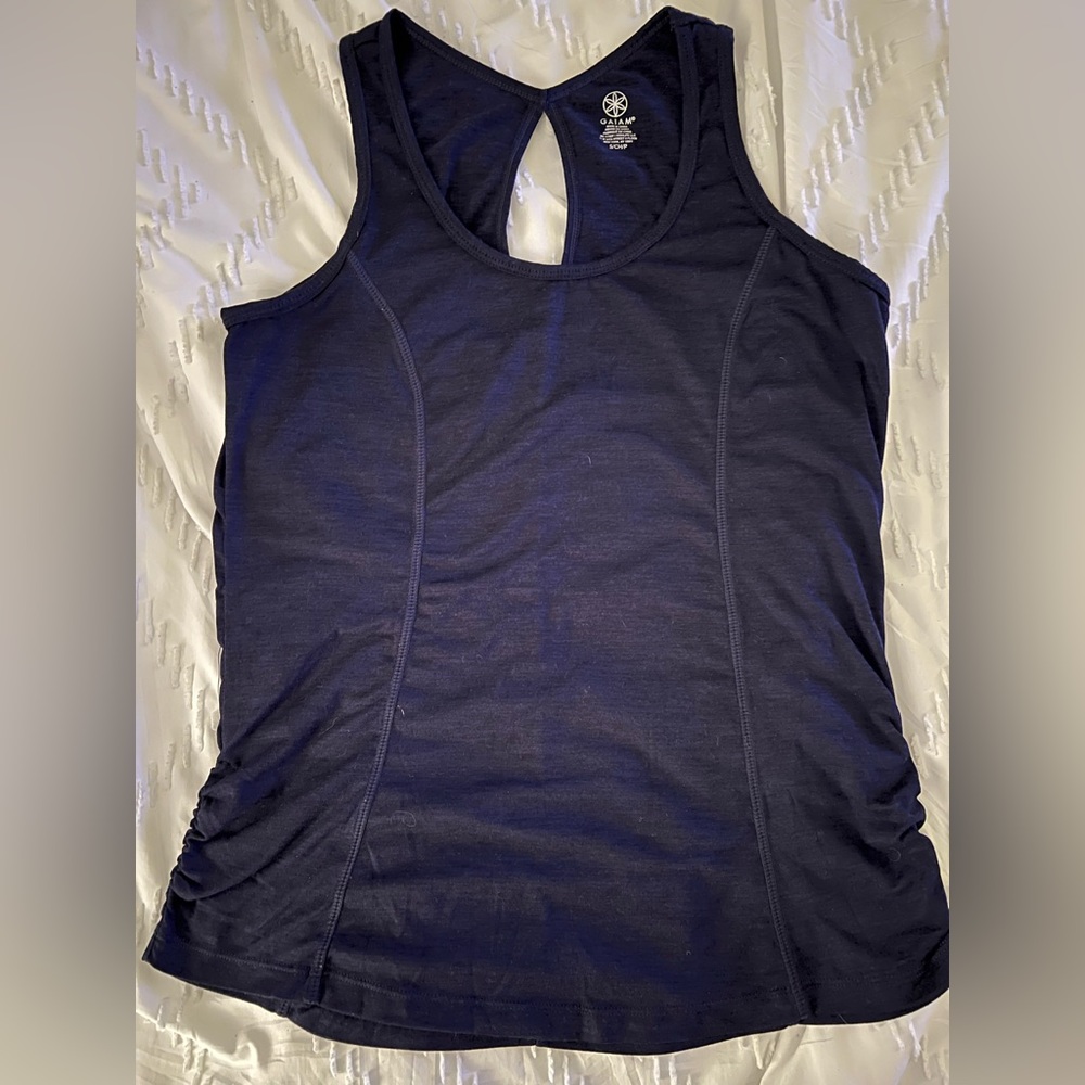 Gaiam Women's Navy Blue Yoga Tank Top Size (S), EUC